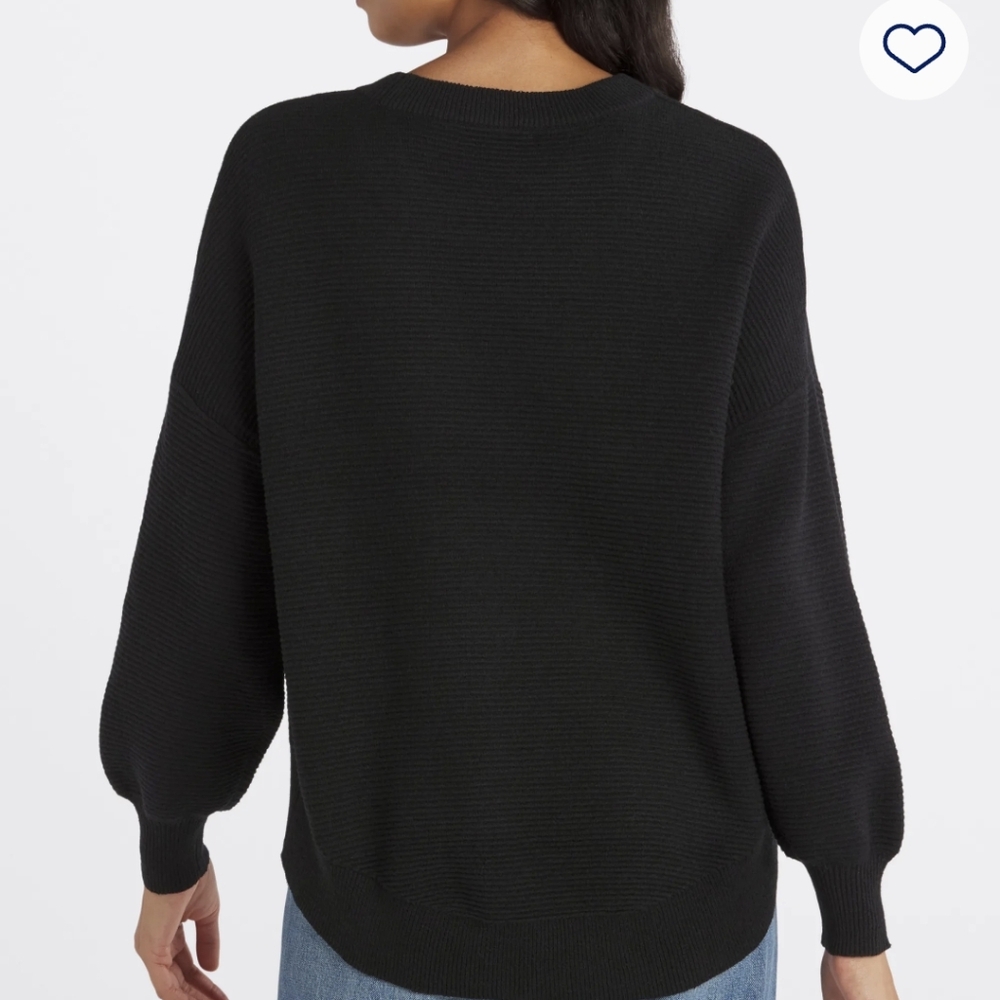 Hi low black cable knit sweater
